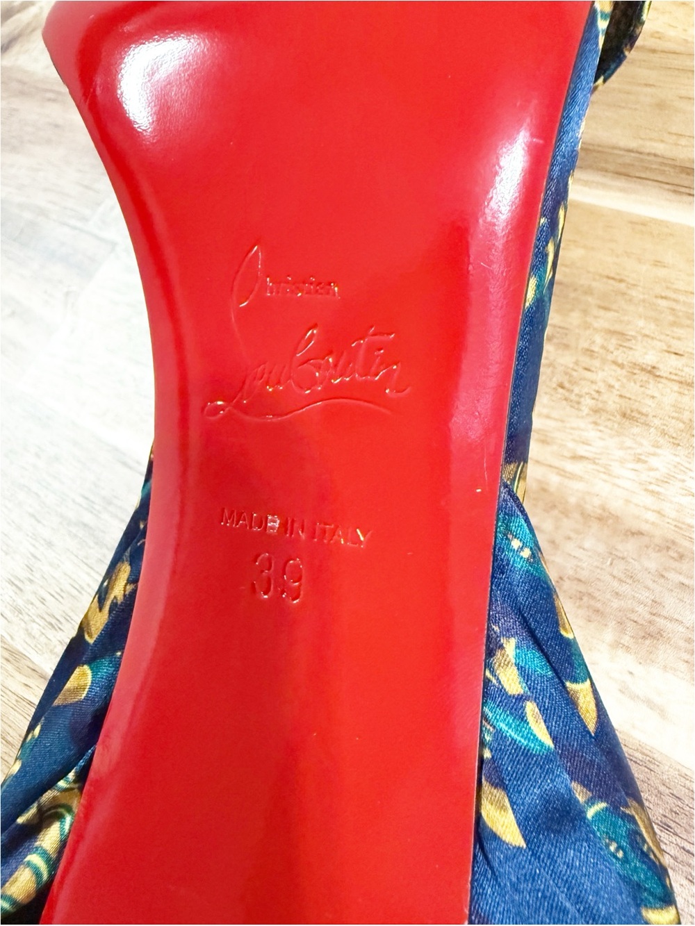 Christian Louboutin Sandale Du Desert 100mm Snake Print Silk Heels Size 39 - Picture 5 of 10